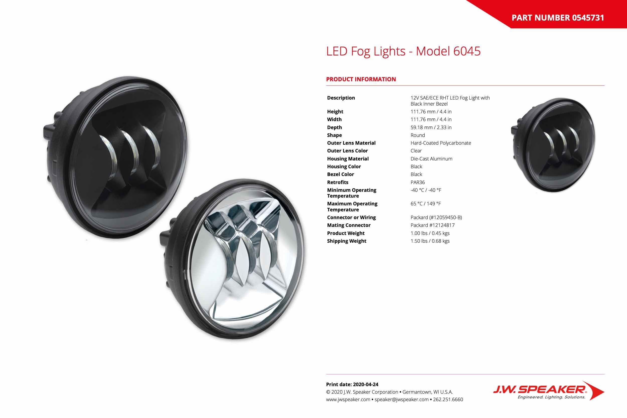 JW Speaker Model 6045 PAR36 LED Fog | The Retrofit Source 551583